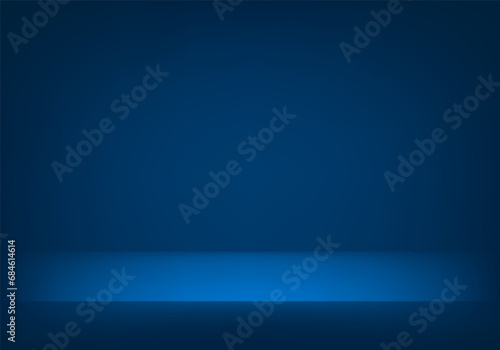 Blue navy studio room background. Space for selling products on the website. blue background. Abstract minimal design. Vector illustration.