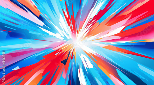 A radiant abstract vector explosion of vivid colours, creating a powerful sense of energy and movement.