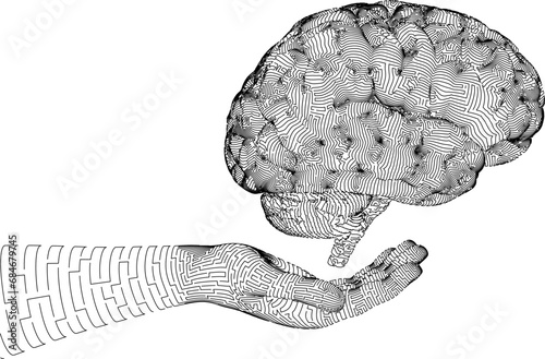 human brain.Brain Icon Designs Free Vector.Human brain lateral view stock vector..Mental Illness Brain Drawing.
