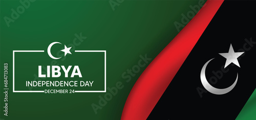 Libya Independence Day 24 December vector poster
