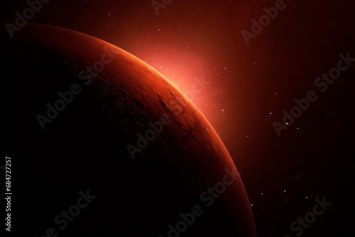 Planet Mars on a dark background. Elements of this image furnished by NASA