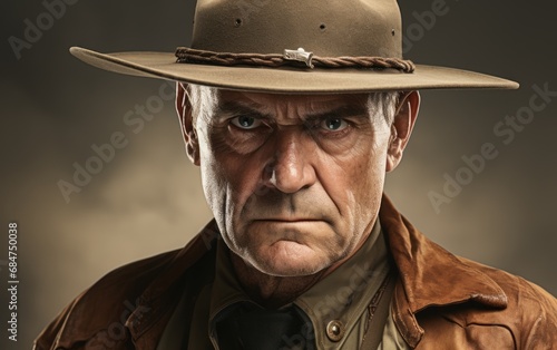 the formidable male portrait of the sheriff