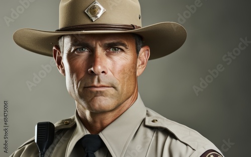 the formidable male portrait of the sheriff