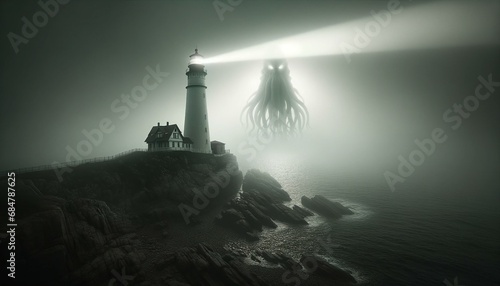 scary, dark, Moster, fear, lighthouse, danger, boogeyman, lurking, doom, approaching, 