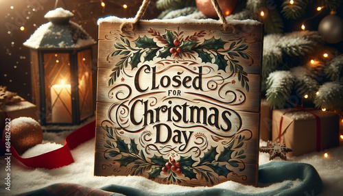 Vintage Closed for Christmas Day Sign