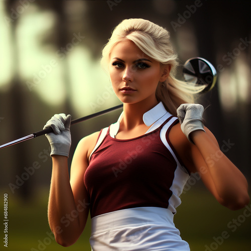 Chica golfista generado por ia
