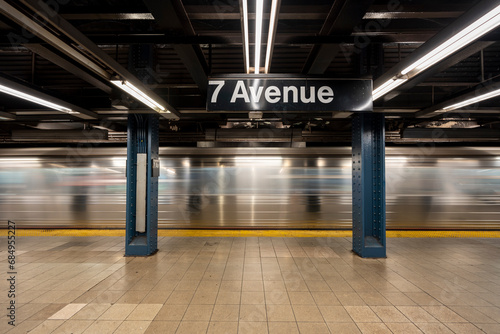 Subway station at 7 Avenue in Manhatten New York, USA