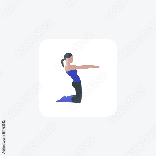 Stretching, flexibility, exercise, warmup, muscles flat color icon, pixel perfect icon