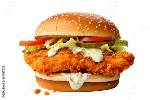 Buffalo Chicken Patty on White on a transparent background