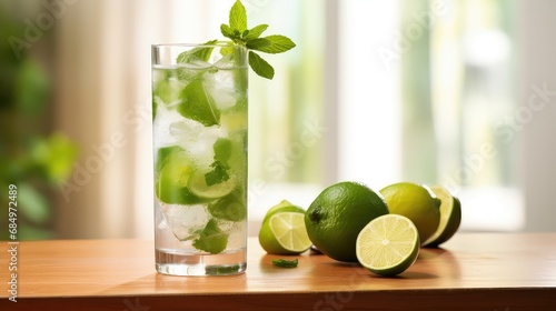 beverage lime mojito drink icy illustration juice ice, green background, cool tropical beverage lime mojito drink icy