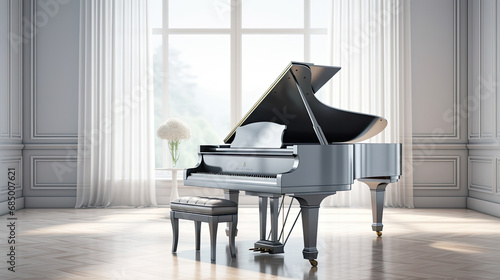 grand piano on luxury empty room