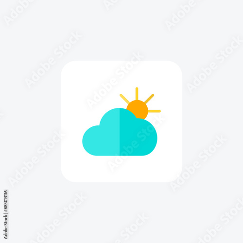 Cloudy Skies, Broken cloud cover, Inconstant cloud formations flat color icon, pixel perfect icon
