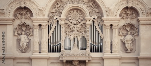 Italian church entrance organ copy space image