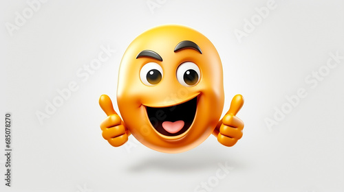 3D rendering Victory emoji on white isolated background