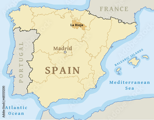 La Rioja location on map of Spain