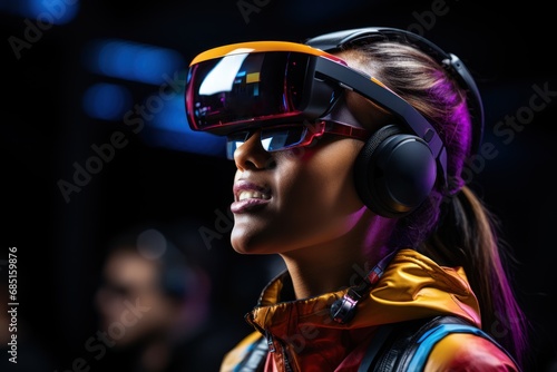 Future of networking professionals engage in virtual conference with ar glasses, futurism image