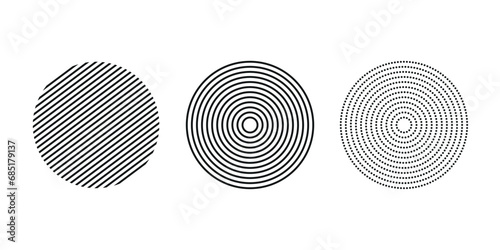 set of different circle geometry design. circle of different shapes for design creative