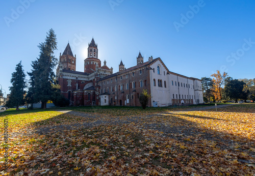 View of the Basilica of Sant'Andrew (Sant'Andrea) in Vercelli, Piedmont, Italy