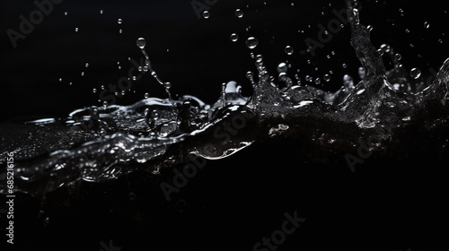Dynamic Water Splash on Black Background High Speed 