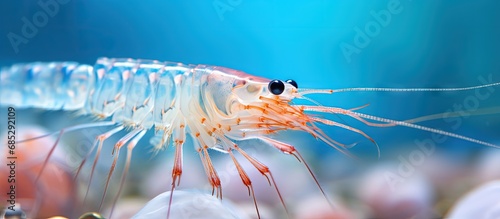 Observation of the Saltwater Peppermint Shrimp a predator of anemones copy space image