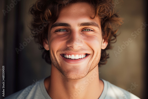 Beautiful smile of a young man