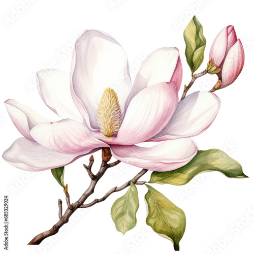 flower magnolia flower watercolor pink flowers on transparent background