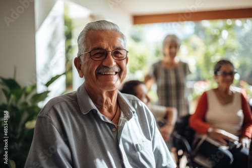 Portrait of a smiling elderly man in nursing home