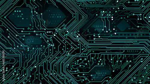 Seamless high-tech circuit board texture with intricate pathways