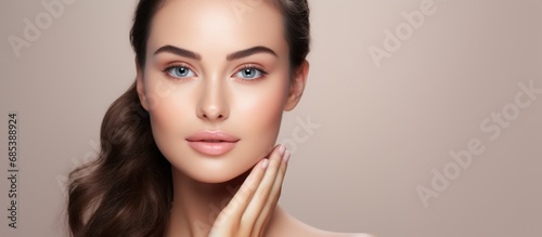 Beautiful woman with clean skin, facial care, beauty.