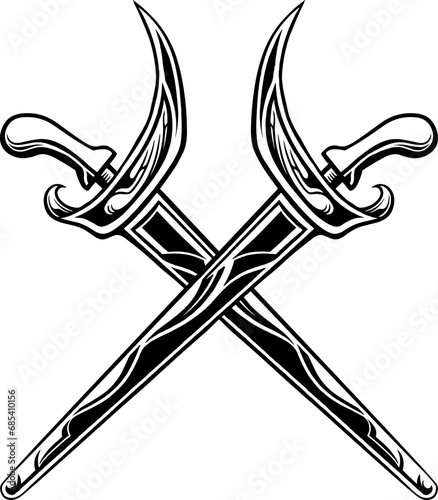 vector illustration of traditional Indonesian weapon kris