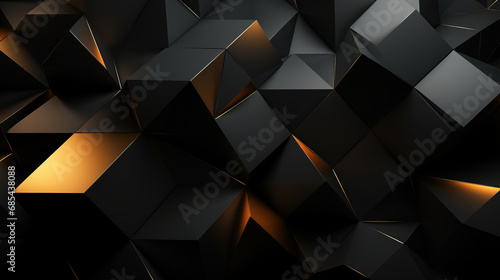 Abstract Black and gold glitter square horizontal background.