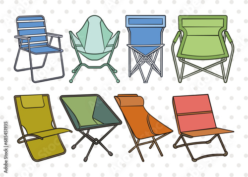 Camping Chair SVG, Chair Clipart, Chair Svg, Beach Chair Svg, Camping Chair Icons Svg, Lawn Chair Svg, Folding Chair Svg, Lake Chair Svg, Camping Chair Bundle