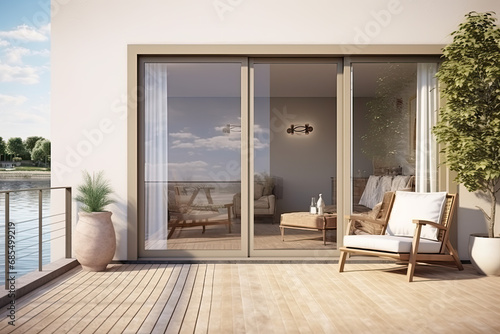 a modern terrace sliding doors for a home