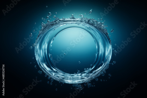 Round water shape. Water splash in circle.