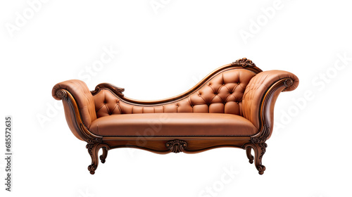 antique fainting couch Interior design concept furniture for living isolated on clear png background and transparent background, AI generative.
