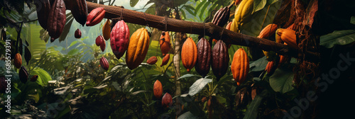 Ripe of cacao plant tree wallpaper