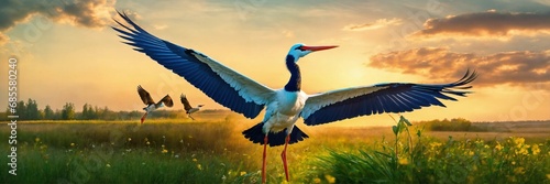 collage on the theme of Belarusian stork