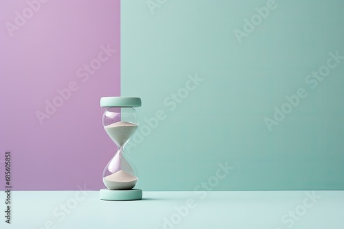 A stylish hourglass that measures time with shifting sand, symbolizing urgency and the passage of time.