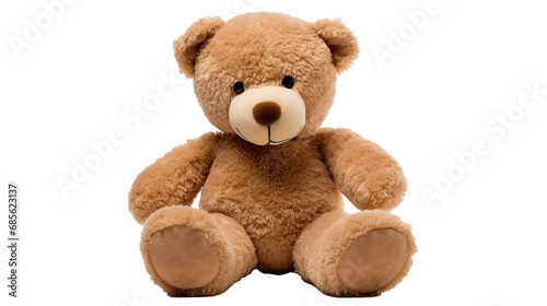 A teddy bear isolated on a transparent background, PNG image with background removed, Created with Generative Ai technology.
