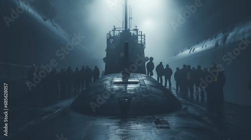 Submarinos en alta mar