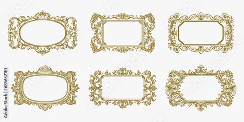 Vintage Ornamental Label Designs. Rustic Wedding Frames Collection