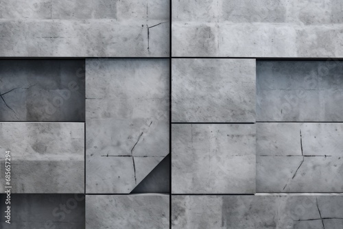 A picture of a wall made of concrete blocks with visible cracks. 