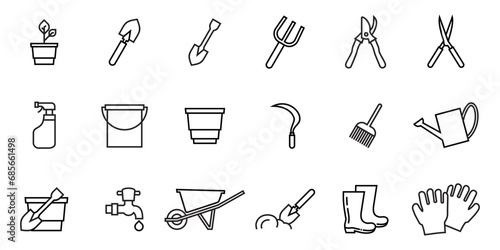 collection of gardening tools icons.vectors, icon templates and resizable EPS 10.