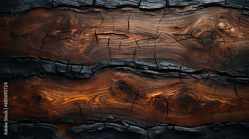 Wooden bark dark texture.