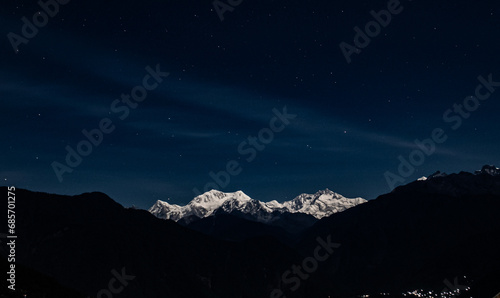 Kanchenjunga in moonlight