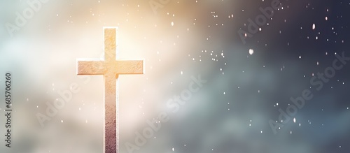 Christian cross symbolizes faith in Jesus and the Christian religion Copy space image Place for adding text or design