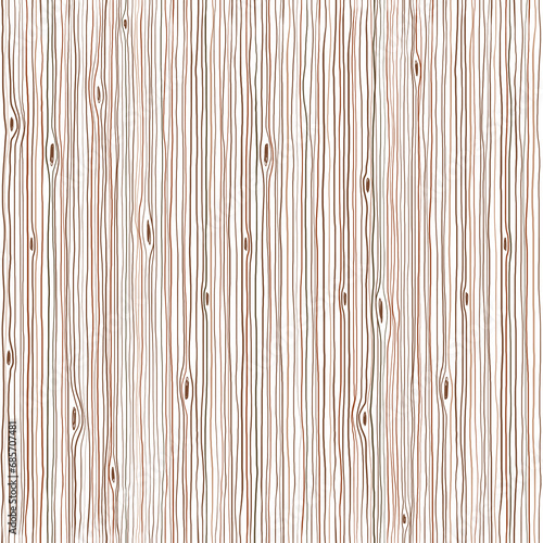 Wooden texture hand drawn seamless pattern. Wood lines, grain. Vector illustration. Brown grain on white background 