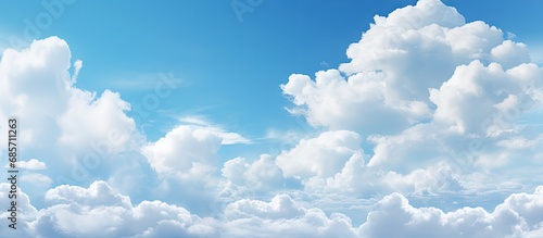 Cloudy white sky as backdrop Copy space image Place for adding text or design