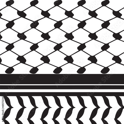 Palestine Scarf pattern Arabic Black kufiya