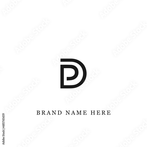PD logo. P D design. White PD letter. PD, P D letter logo design. Initial letter PD linked circle uppercase monogram logo.